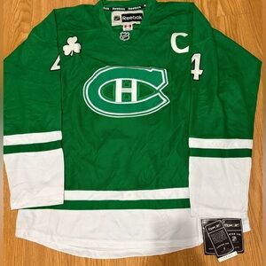 SOLD!Reebok Montreal Canadiens Beliveau NHL jersey saint patrick day size 52 NWT